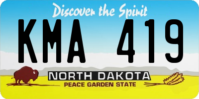 ND license plate KMA419