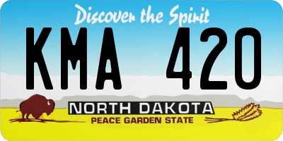 ND license plate KMA420