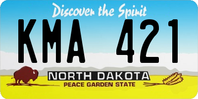ND license plate KMA421
