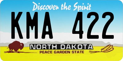 ND license plate KMA422