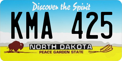 ND license plate KMA425