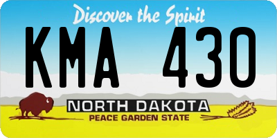 ND license plate KMA430