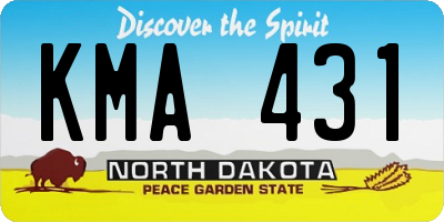 ND license plate KMA431