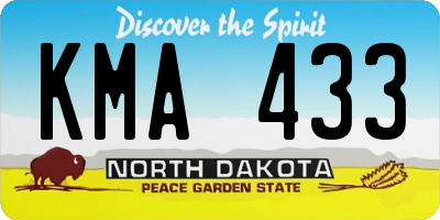 ND license plate KMA433