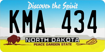 ND license plate KMA434