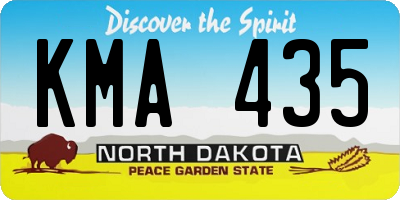 ND license plate KMA435