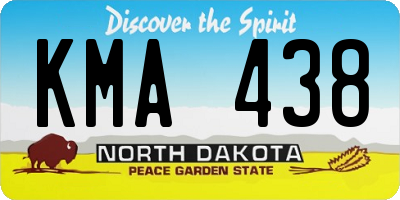 ND license plate KMA438