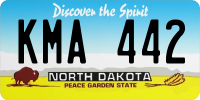 ND license plate KMA442