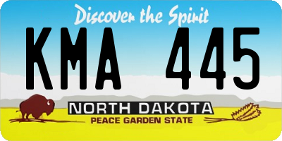 ND license plate KMA445