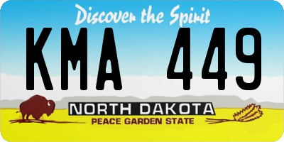 ND license plate KMA449