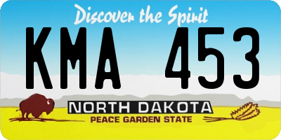 ND license plate KMA453