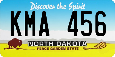 ND license plate KMA456