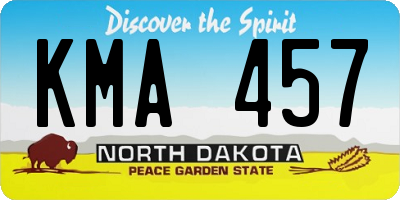 ND license plate KMA457