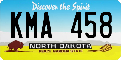 ND license plate KMA458