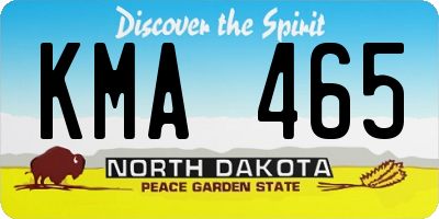 ND license plate KMA465