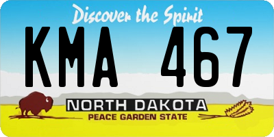 ND license plate KMA467