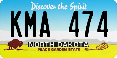 ND license plate KMA474