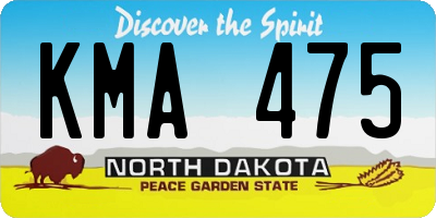 ND license plate KMA475