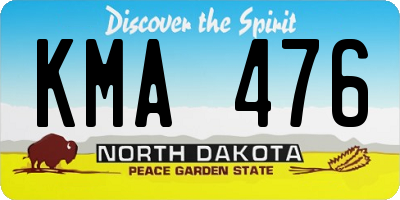 ND license plate KMA476