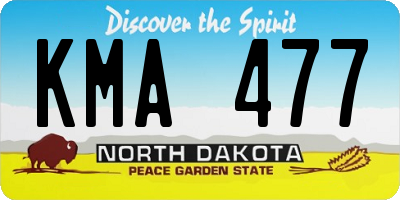 ND license plate KMA477