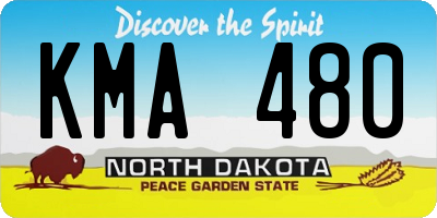 ND license plate KMA480