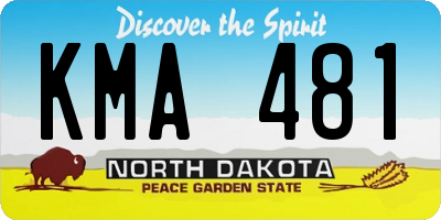 ND license plate KMA481