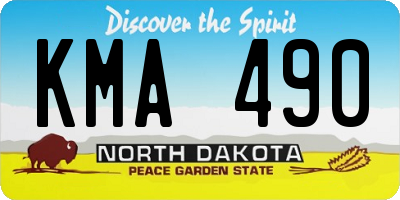 ND license plate KMA490