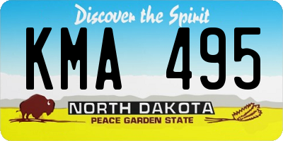ND license plate KMA495