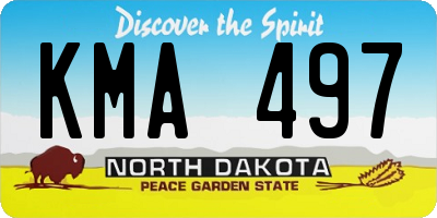 ND license plate KMA497