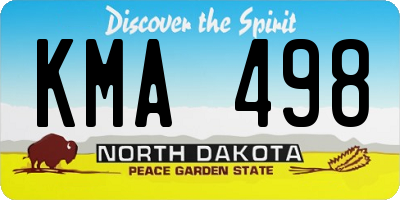 ND license plate KMA498
