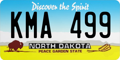 ND license plate KMA499