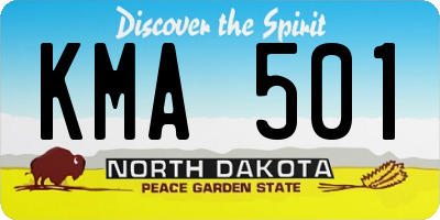 ND license plate KMA501