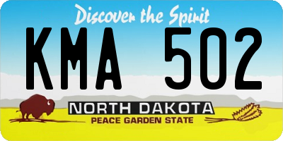 ND license plate KMA502
