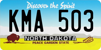 ND license plate KMA503