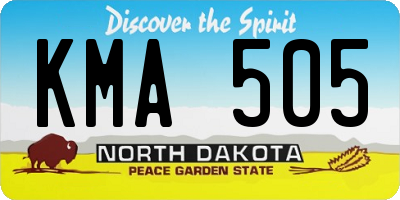 ND license plate KMA505