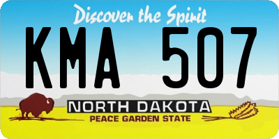 ND license plate KMA507