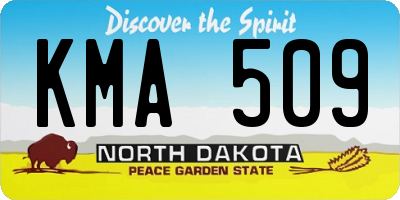 ND license plate KMA509