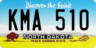 ND license plate KMA510