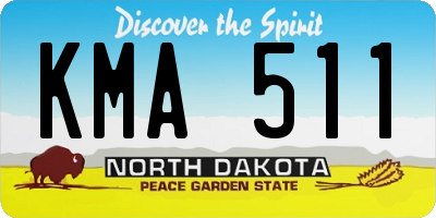ND license plate KMA511