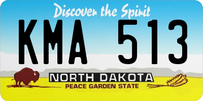 ND license plate KMA513