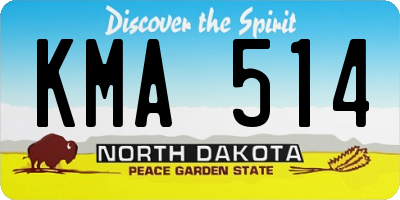ND license plate KMA514