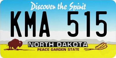 ND license plate KMA515