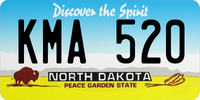 ND license plate KMA520