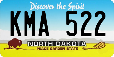 ND license plate KMA522