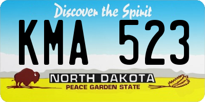 ND license plate KMA523