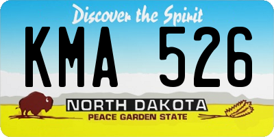 ND license plate KMA526