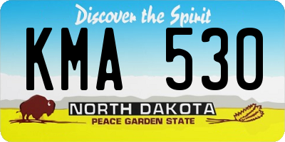 ND license plate KMA530