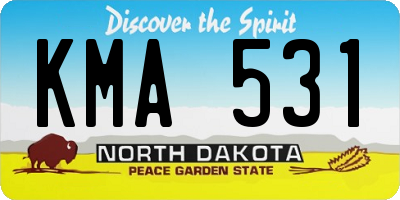 ND license plate KMA531