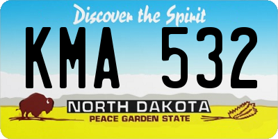ND license plate KMA532