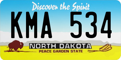 ND license plate KMA534